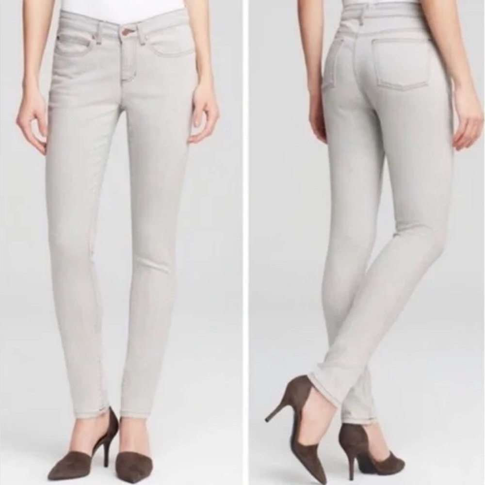 Eileen Fisher Low-Rise Organic Cotton Skinny Jeans Sunbleached Gray Size 6